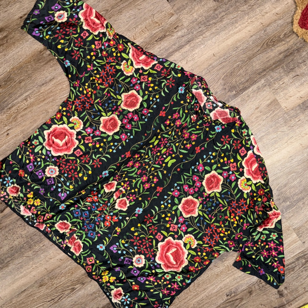 Johnny Was Multicolor Floral Blouse